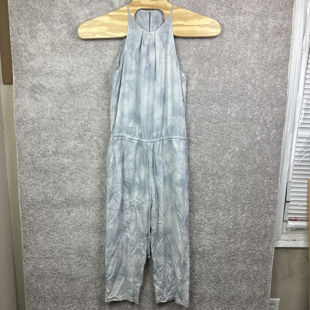 Anthropologie Cloth & Stone Jumpsuit Ice Blue‎ Tie Dye Sleeveless Size Medium